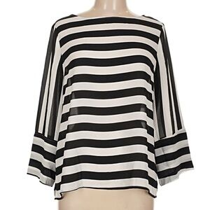 Counterparts Black and White Striped Blouse used once excellent condition